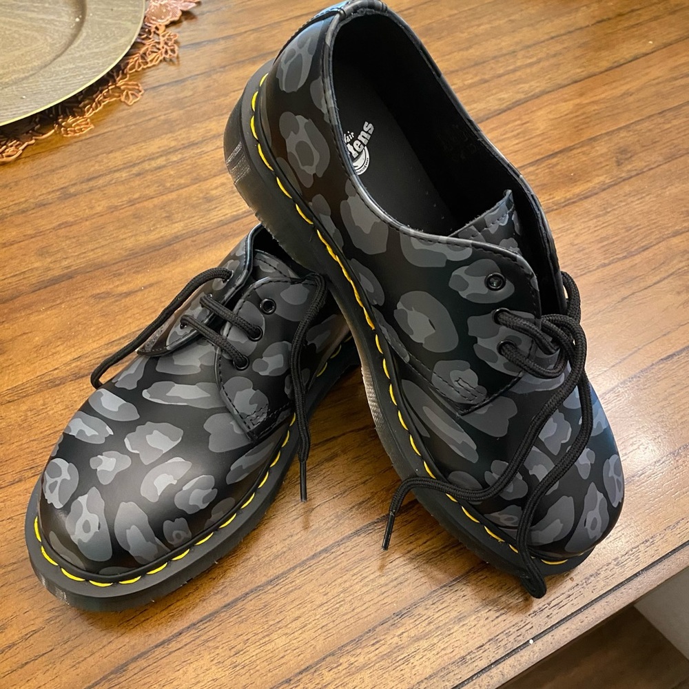 Dr. Martens 1461 Distorted Leopard Oxfords - Picture 2 of 9